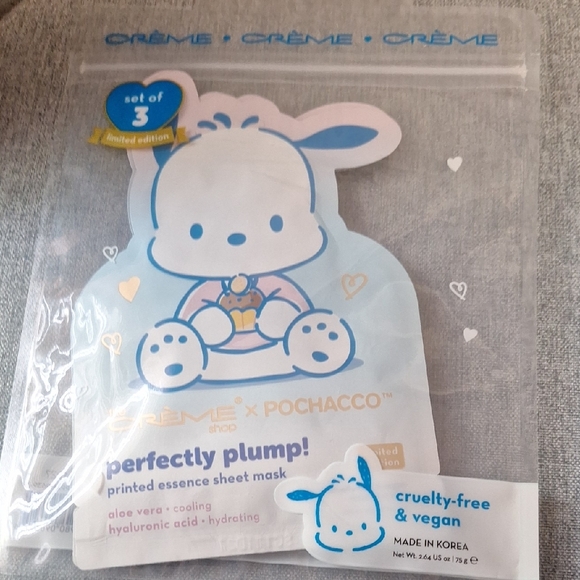 the creme shop Other - The Crème Shop x Pochacco Essence Sheet Mask Set of 3
